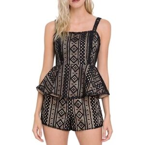 Endless Rose Lace Peplum Top Size Large